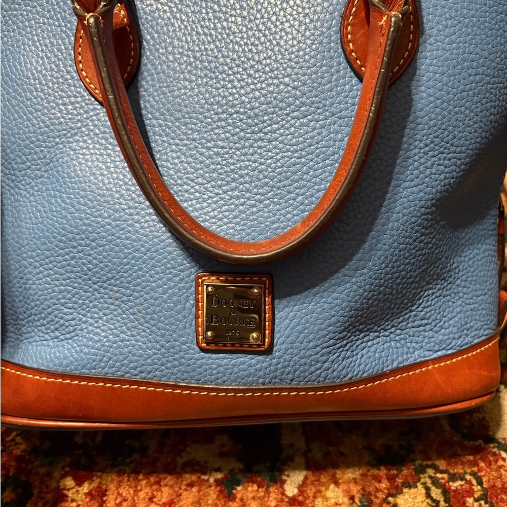 Dooney & Bourke Sky Blue and Brown Tote